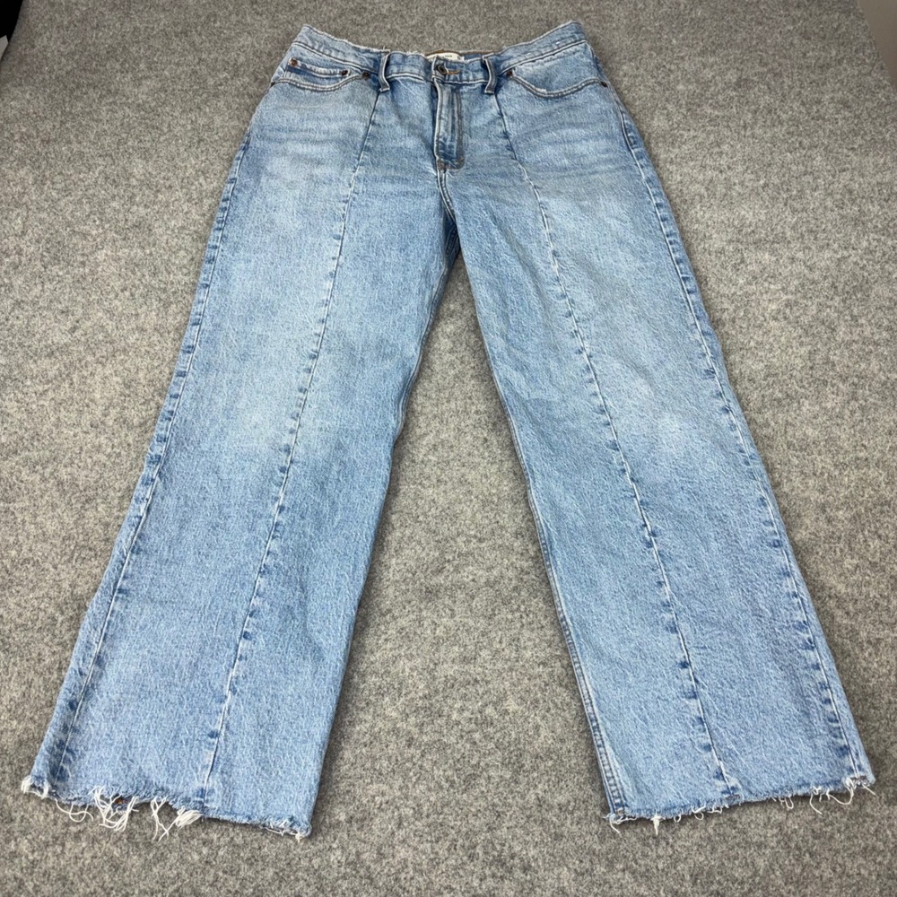 Abercrombie & Fitch 90s Relaxed Jean Womens 31/12S Light Wash Seam Wide Leg EUC
